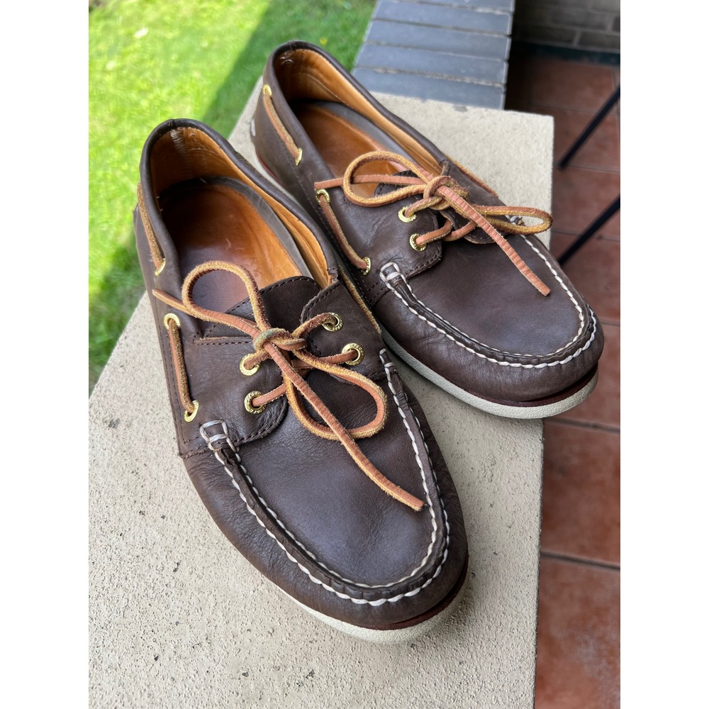 Sperry Top-Sider Authentic Original Brown Leather Boat Shoes Men's Size 9 M